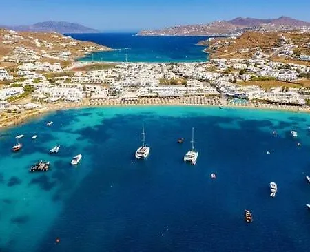 Mykonian Style Pool House 1 W Night Security Guard Lägenhet *